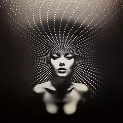 Halftone Print Woman - AI